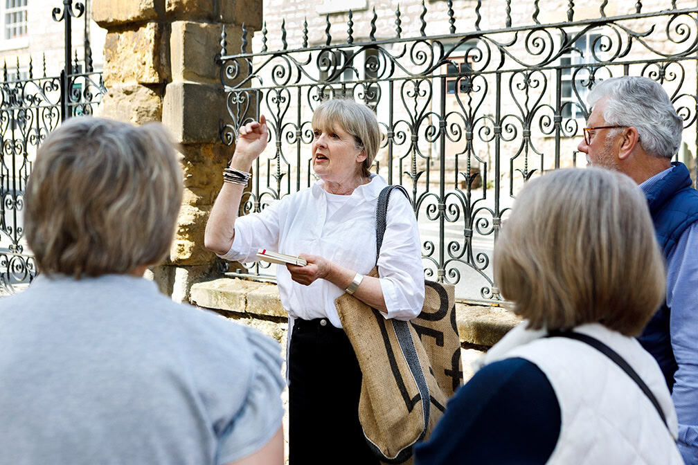 Gilly Robinson of The Cook's Place, Malton's cookery school on The Cook's Walk tour of the town.